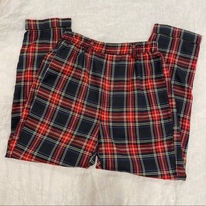 RED PLAID TROUSERS